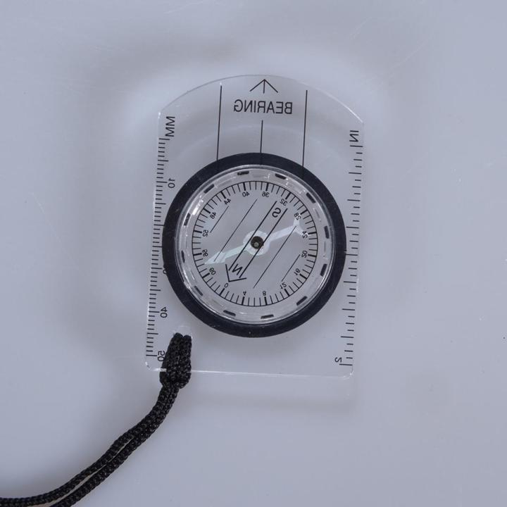 Multifunctional Outdoor Equipment Portable Compass Map Scale Ruler for Hiking Camping