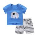 (New) 2 pcs/set unisex baby short sleeved tops shorts children home wear.