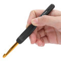 9Pcs Crochet Hook Sweater Sewing Thread Black Handle Craft Accessories Knitting Tools.