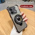 For Xiaomi POCO M6 Pro 4G Case Shockproof Electroplated TPU Rotating Gyro Stand Cover Phone Casing For Xiaomi POCOM6 Pro 4G Back cover.