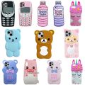 3D Cartoon Cute Animal Bear Soft Silicone Cover For iPhone 5s 5C SE 6s 7 8 Plus X XR Xs 11 12 13 Pro Max Phone Cases Capa Fundas. 