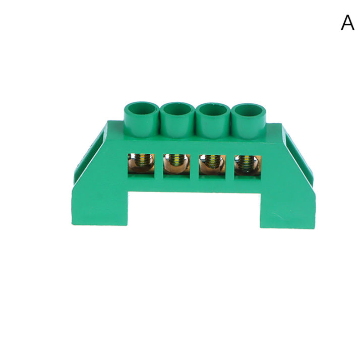Green 4/6/8/10/12 Positions Terminal Block Connector Strip Brass Ground Neutral Bar Electrical Distribution Wire Screw Terminal Hudduo