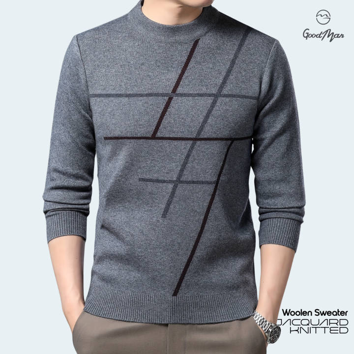 GoodMan Premium Quality Charcoal Color Full Sleeve Sweater for Men.