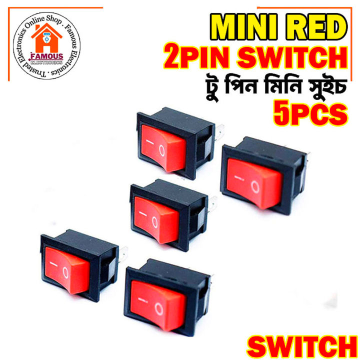 5 PCS Electronics Mini 2 Pin SPST on/OFF Switch for Electronic Circuit PCB for Project or Experiment