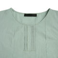 Sleeve Spliced Hollow Out Tops Blouse Round Neck Loose Ladies Retro Casual Petticoat Solid Color Cotton Linen Top Half Sleeve Round Neck Stitched Shirt Hollow Top Women Shirt Half.
