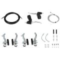 Bicycle V-Brake & Brake Levers & Cable Cycling Handlebar Short Brake Clutch Lever Gear Cable Wire & Hosing Full Set Bicycle Accessories. 