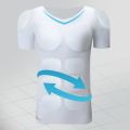 Men Muscles Shirt Male Invisible ABS  Chest Underwear Stomach 8 Pack Padded Tops Body Shaper Removable Inserts. 