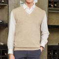 Sweater Vest Men Sleeveless Loose Warm Solid Color V-neck Pullover Waistcoat. 