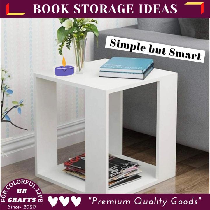 Sofa Side Table-Bedside Table-Coffee Table with Storage Shelf Living Room-Bedroom Furniture - Table