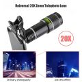 Universal 20X Zoom Telephoto Lens External Mobile Phone Camera Lens with Clip for Viewing Travel Mobile Phone Lens. 