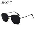 Hexagon Men Women Sunglasses Square Polygon Sun Glasses Brand Designer Retro Shades Metal Frame Eyewear TOP UV400 de sol hombre. 
