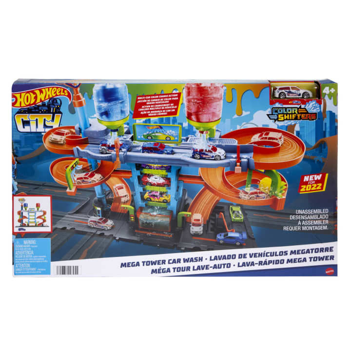 Hot Wheels Mega Tower City Car Wash Station Vehicle Color Shifters Hot  and Cold Water Trays for Colour Changes-HDP05