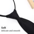Unisex Black Simple Clip on Tie Security Tie Uniform Shirt Suit Neckties Steward Matte Funeral Lazy Neck Ties Men Women Students.