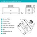 Inline LED Dimmer Switch, Built-in Rotary ON/OFF and Knob Control Dimmer for Dimmable 3-100W LED/Incandescent White. 