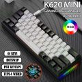 K620 Mini Gaming Mechanical Keyboard 61 Keys RGB Hotswap Type-C Wired Gaming Keyboard PBT Keycaps 60% Ergonomics Keyboards. 