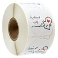 Round Natural Kraft Sticker Seal Labes roll Hand Made with Love Sticker Paper Scrapbooking Stationery Sticker. 
