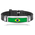 Brazil Flag Watch type Silicone Bracelet for Brazil Lover. 
