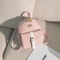 Women's Mini Backpack Luxury PU Leather Backpack Cute Graceful Bagpack Small School Bags for Girls Bow-knot Leaf Zipper. 