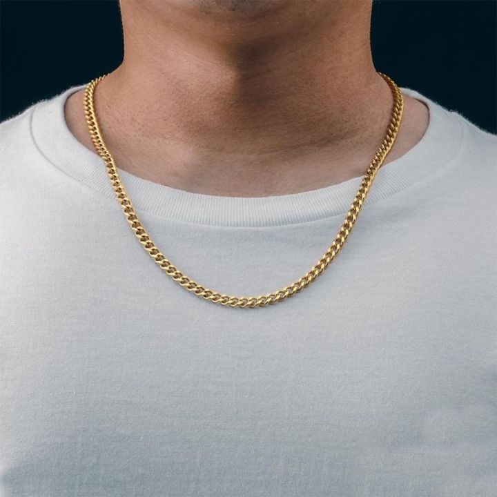 Stainless Steel Stylish Golden Chain For Men | Daraz.com.bd