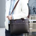 Men's Business Briefcases PU Leather Shoulder Messenger Bags Travel Handbag Totes For Macbook 13.3 14 15.4 inch Male Laptop Bag.