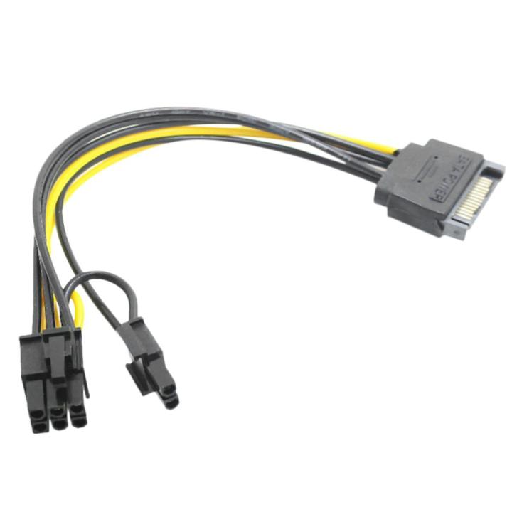 15%20Pin%20SATA%20Power%20to%206%20Pin%20PCI%20Express%20Riser%20Card%20Adapter%20Cable%20Power%20Supply%20Cable%20-%20Image%202