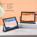 Square Moving sand art Artistic Glass Moving 3D sand picture Rotatable 3D Glass deep sea sandscape for Home decor Office desk. 