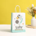 Paper Gift Bag Kraft Paper Bag Foil Print Bag Happy Birthday Bag Christmas Party Bag. 