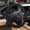 【Alizeker Mall】Hand-stitched steering cover black and red four universal simple. 
