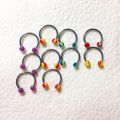 10/20pc Acrylic Nose Septum Ring Eyebrow Rings Lip Helix Ear Cartilage Piercing Circular Barbell Horseshoe Stud Body Jewelry 16G.