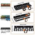 Practical Wall Mount Hardware Tool Hanger Space-Saving Screwdriver Organizer Wall Tool Organizer Black Wrench Organizer Metal Tool Storage Rack House Hold.