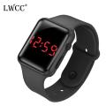 Lwcc 8029 Popular Led Square Rubber Strap Watch Electronic Student Adult Couple Watches Digital Relo. 