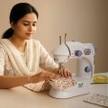 Mini Sewing Machine for Beginners, Dual Speed Easy Automatic Sewing Machine with Expansion Table and Sewing Tool, Suitable for Family and Travel.