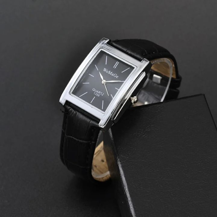 WoMaGe Women's Watches Top Brand Luxury Ladies Watch Women Watches Leather  Strap Women's Rectangle Watch Clock Reloj Mujer