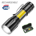 Telescopic Zoom Flash Light Xpe+COB Light. 