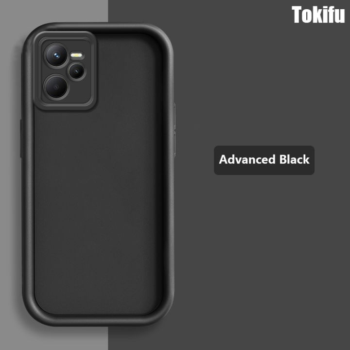 Tokifu For Realme C35 New Angel Eye Staircase Silicone Protective Case Solid Color Series All Inclusive Anti Drop Soft Case