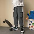 Casual Pants Men Autumn and Winter Korean Style Trendy Straight Cargo Pants All-Matching Fashion Loose Student Ankle Length Jogger Pants Men.
