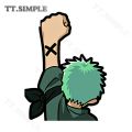 TT Car Sticker for ONE PIECE Car Stickers Anime Motorcycle Waterproof Car Accessoires Decal Graffiti Laptop Campervan Decals.