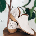 Fashion Square Middle Heel Pointed Toe Ankle Boots Casual Chunky Low Heel Women Short Boots.