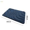 Rug Wear Resistant Anti Slip Washable Bath Carpet Door Mat for 40cmx60cm Blue.