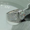 Solitaire Male 4ct Sona Diamond Ring 925 sterling silver Jewelry Engagement Wedding band Rings for men Luxury Party accessory.