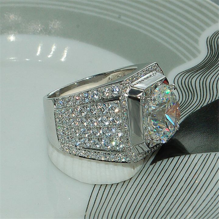 Solitaire%20Male%204ct%20Sona%20Diamond%20Ring%20925%20sterling%20silver%20Jewelry%20Engagement%20Wedding%20band%20Rings%20for%20men%20Luxury%20Party%20accessory%20-%20Image%204