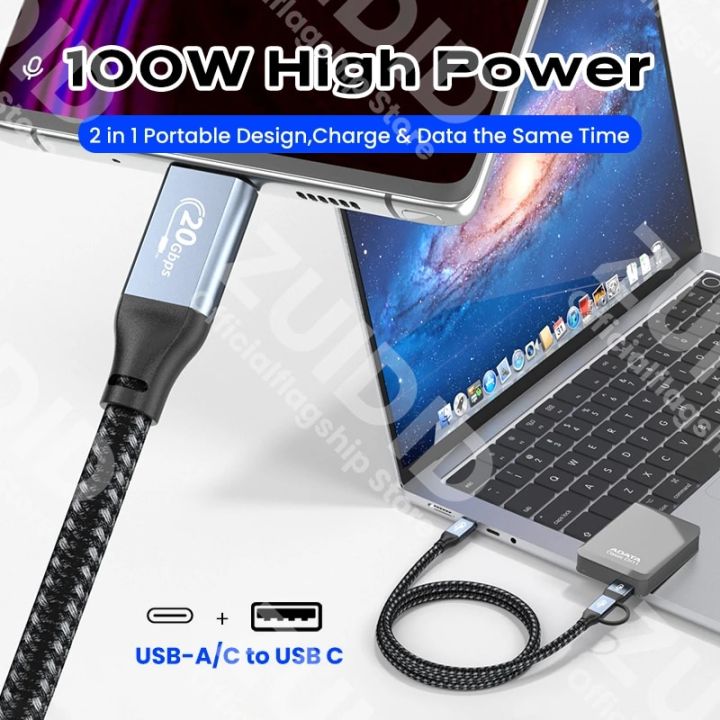2%20in%201%20USB3.2%2010/20Gbps%20USB%20C/A%20to%20Type-C%20ThunderBolt%203%20Data%20Cable%204K@60Hz%20PD100W%20Fast%20Charger%20for%20MacBook%20Pro%20Samsung%20Xiaomi%20-%20Image%202