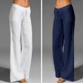 Fashion Pants Women Cotton Linen Pants Wide Leg Pantalon High Waist Drawstring Loose Pants Large Size 5XL Casual Female Trousers. 