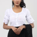 Pure Cotton Chicken Ghoti Hata Sleeves Saree Blouse For Women's. 