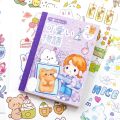 Kawaii Cute Rabbit Sticky Scrapbooking Journal Girls Decorative Label Sticker Book( b). 