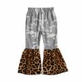 Infant Kids Baby Girl Pants Leopard Plaids Long Pants Patchwork Trousers Cotton Outfit. 