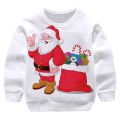 2022 year Christmas Candy Print Santa Claus Sweatshirt Boy Round neck Teenager Long Sleeve Pullovers Xmas Party Girls Cotton Top.