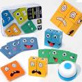 Kids Face Change Cube Game Montessori Expression Puzzle Building Blocks Toys Early Learning Educational Match Toy for Children. 