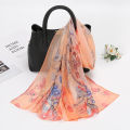 Spring and Summer Georgette Plum Blossom High Quality Hangzhou Silk Scarf New Xqiao Qi Sun Protection Neck Protection Decorative Scarf for Women.