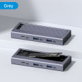 Hagibis M.2 SSD Enclosure with USB C Hub Magnetic Cover External Hard Drive Case Compatible with Thunderbolt 4/3 for MacBook PC.